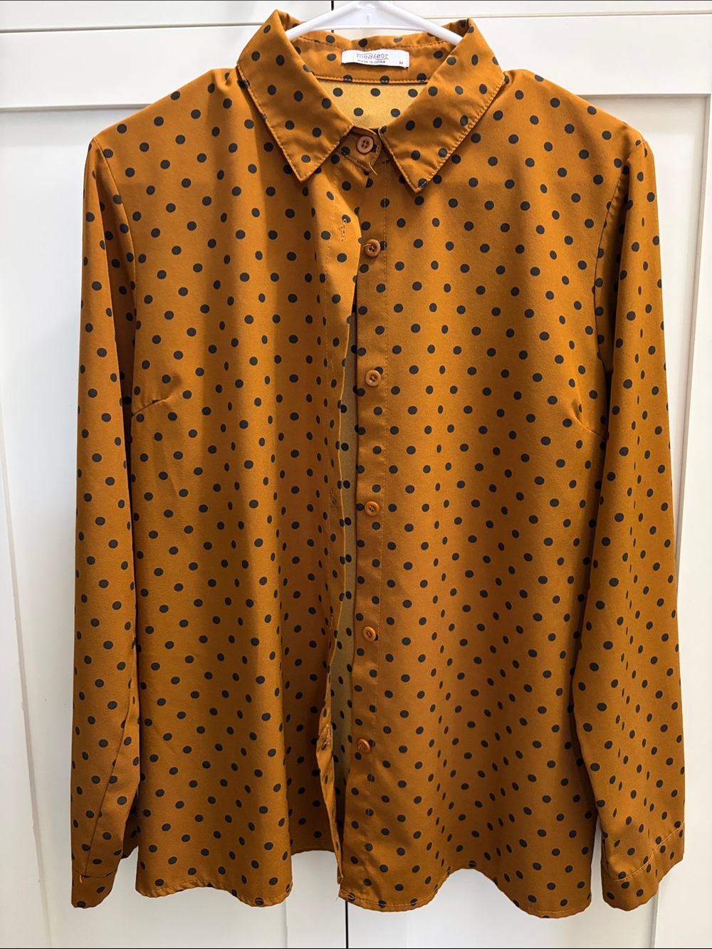 Windsor Polka Dot Button-Down Shirt in Mustard